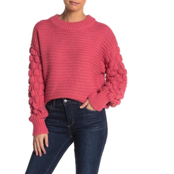 Elodie Bubble Sleeve Pullover Sweater - Picture 1 of 6
